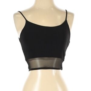 Brooklyn Karma Black Crop Top With Mesh Panel - Size S